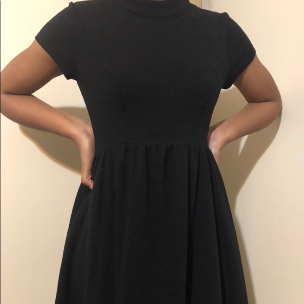 black rose patterned dress